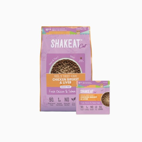 Shakeat Cat Freeze-Dried Raw Chicken Breast & Liver with Fresh Chicken & Salmon Kibble