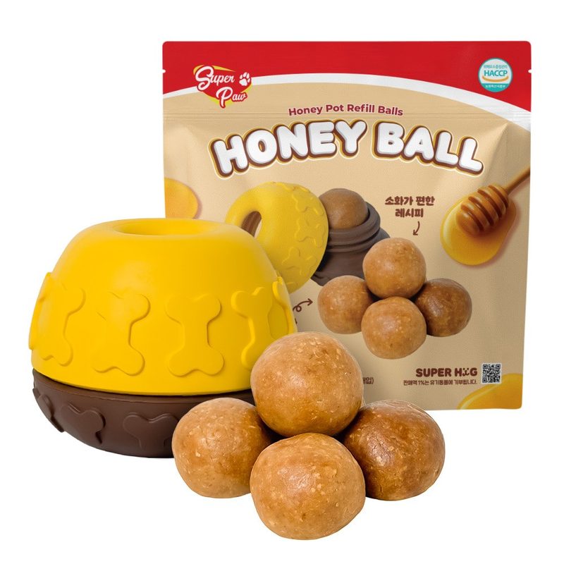 Honey Pot lick toy with Honey Ball refills